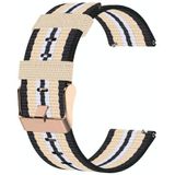 Voor Garmin Vivoactive 3 nylon band (Zwart Beige)