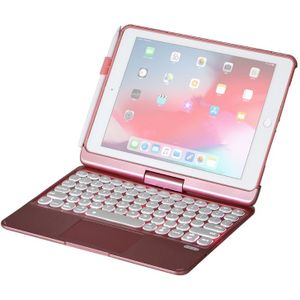 Q5 Voor iPad 2017 & 2018 / Pro 9.7 / Air 2 / Air Rotating Colorful Glowing Plastic Dot Bluetooth Keyboard (Rose Gold)