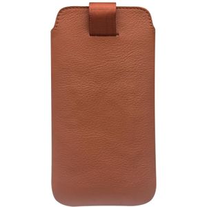 Voor iPhone XS / X QIALINO Nappa Texture Top-grain Leather Liner Bag met Card Slots(Brown)