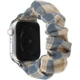 Voor Apple Watch Series 6 & SE & 5 & 4 40mm / 3 & 2 & 1 38mm JK Uniform Style Cloth +Stainless Steel Watch Wrist Strap (Khaki + Donkerblauw)(Khaki + Donkerblauw)