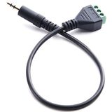 3.5 mm 3 pin stereo male naar AV schroef terminal audio jacks Terminal Male lock connector kabel  lengte: 30cm