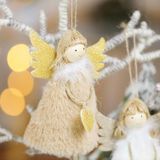 4 PCS Kerstversiering Hanger Liefde Pluche Feather Angel Kerstboom Hanger (Wit)