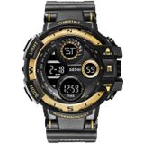 addies MY-1901 Luminous Drie-venster LED Outdoor Sports Multi-function Electronic Watch for Men  Support Kalender / Wekker / Timer / Talking (Gold)