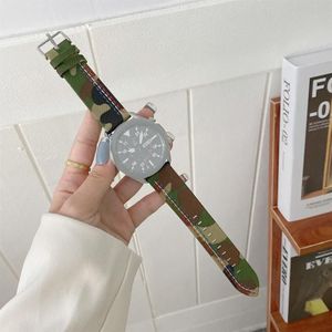 22mm voor Samsung / Huawei Smart Watch Universal Three Lines Canvas Vervanging Riem Watchband (Camouflage Groen)