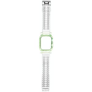 Kristalheldere kleur contrast vervangende riem watchband voor Apple Watch Series 6 & se  5 & 4 44mm / 3 & 2 & 1 42mm (groen)