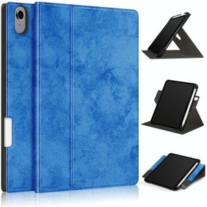Solid Color Voltage Horizontal Flip PU Leather Case with Rotating Holder & Pen Slot & Sleep / Wake-up Function For iPad mini 6(Dark Blue)
