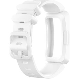 Smart Watch Silicon polsband horlogeband voor Fitbit Inspire HR (wit)