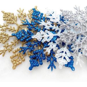 12 stuks kerstboom ornamenten acryl Snowflake stukken decoratieve hanger losse poeder  Diameter: 10cm(Red)
