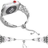 Bloem gevormde armband roestvrijstalen horlogeband voor Apple Watch serie 3 & 2 & 1 42mm (zilver)
