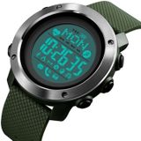 SKMEI 1511 eenvoudige Bluetooth mannen Smart waterdichte kompas volwassen Smart Watch (Steel shell Army Green)