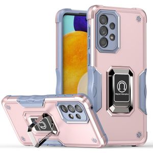 For Samsung Galaxy A33 5G Ring Holder Non-slip Armor Phone Case(Rose Gold)