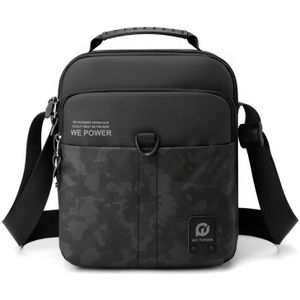 WEPOWER Mannen Sport Messenger Bag Outdoor Street Casual Messenger Bag(Zwart)