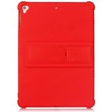 Voor iPad 6 (9.7 Universal) Tablet PC Siliconen beschermhoes met onzichtbare beugel(rood)