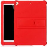 Voor iPad 6 (9.7 Universal) Tablet PC Siliconen beschermhoes met onzichtbare beugel(rood)