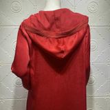 Vrouwen Hooded Lace Suede Noble Robe (kleur: Rood Maat: L)