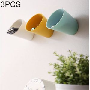 3 PCS draagbare kleine dingen Stickable muur opbergdoos  willekeurige kleur levering