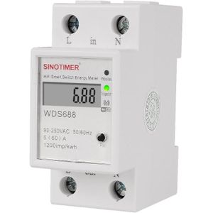 SINOTIMER WDS688 Smart WiFi Single-Phase Power Meter Mobile APP Home Rail Meter 5-60A 230V