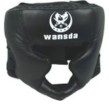 WANSDA WSD001 verstelbare volwassen fighting training helm boksen beschermende Gear (zwart)