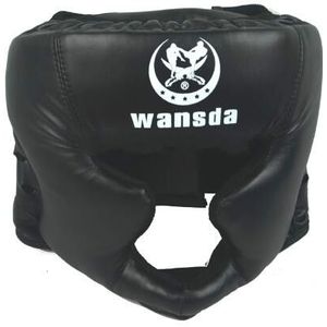 WANSDA WSD001 verstelbare volwassen fighting training helm boksen beschermende Gear (zwart)