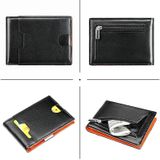 9651 Ultra-thin Two-fold RFID Anti-theft Genuine Leather Wallet For Men and Women(Orange)