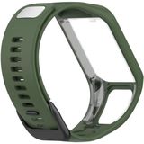 Voor TomTom 4 Siliconen Vervanging Strap Watchband (Dark Green)
