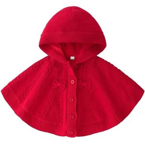 Kinderen kleding gebreide Bowknot en fleece trui mantel sjaal (kleur: rode maat: 110)