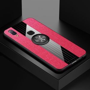 Voor vivo V11i/Z3i XINLI stiksels doek textuur schokbestendig TPU beschermhoes met ring houder (rood)