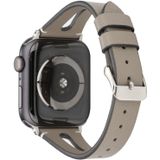 Eenvoudige V-vormige lederen band voor Apple Watch Series 5 & 4 44mm/3 & 2 & 1 42mm (grijs)