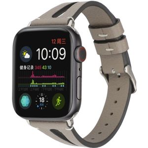 Eenvoudige V-vormige lederen band voor Apple Watch Series 5 & 4 44mm/3 & 2 & 1 42mm (grijs)