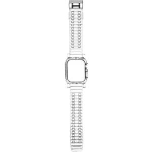 Kristalheldere kleur contrast vervangende riem watchband voor Apple Watch Series 6 & se & 5 & 4 40mm / 3 & 2 & 1 38mm (transparant)