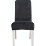 2 stuks eenvoudige zachte  hoge elastische verdikking fluwelen semi-interieur stoelhoes Hotel stoel cover