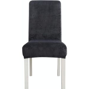 2 stuks eenvoudige zachte  hoge elastische verdikking fluwelen semi-interieur stoelhoes Hotel stoel cover