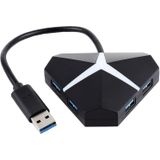 5Gbps Super Speed 4 Poorten USB 3.0 HUB Adapter  Kabellengte: ongeveer 20cm (Zwart)