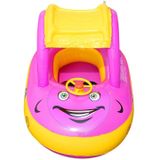 Zonnescherm en zonnebrandcrme Baby Zwemmen Ring Auto Boot Vorm Opblaasbare Zwemmen Ring met Hoorn (Paars+Geel)