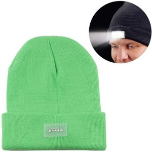 Unisex warme winter Polyacrylonitril brei Hat volwassen hoofd Cap met 5 LED licht (groen)