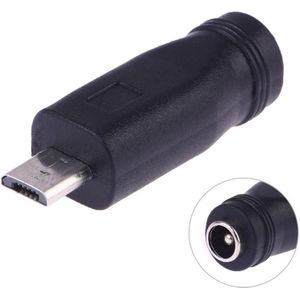 DC 5 5 x 2 1 mm vrouwelijk naar micro USB Male Power Converter (zwart)