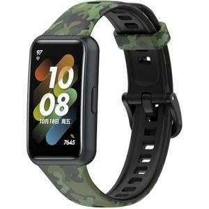 Voor Huawei Band 7 TPU -horlogeband (Camouflage Green)