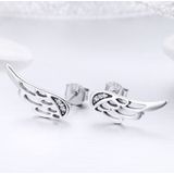 Sterling Silver Wing Oorbellen Simple S925 Silver Stud Oorbellen  Kleur: Zilver