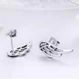 Sterling Silver Wing Oorbellen Simple S925 Silver Stud Oorbellen  Kleur: Zilver