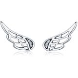 Sterling Silver Wing Oorbellen Simple S925 Silver Stud Oorbellen  Kleur: Zilver