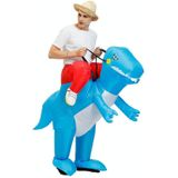 Halloween dinosaurus opblaasbare kleding polyester 3D cartoon poppenkleding  maat: L (160-190 cm) (blauwe dinosaurus)