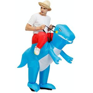 Halloween dinosaurus opblaasbare kleding polyester 3D cartoon poppenkleding  maat: L (160-190 cm) (blauwe dinosaurus)