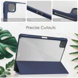 Drie-vouwen acryl tpu + pu lederen horizontale flip case met houder & pen slot & slaap / weks-up functie voor iPad Pro 11 (2021/2020/2018)