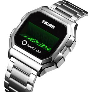 SKMEI 1650 Staalriem Versie LED Digitaal Display Elektronisch Horloge met Touch Luminous-knop