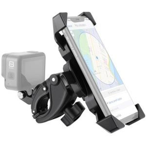 Stuur Stoelpaal Pole Mount Fiets GPS Navigatie handbalk beugel telefoonklem voor GoPro HERO8 /7 /6 /5  geschikt voor 4 0-6 5 inch mobiele telefoons (zwart)