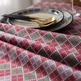 Hotel Home Dining Table Retro Cotton Tablecloth  Size: 140x220cm(Lotus Leaf)