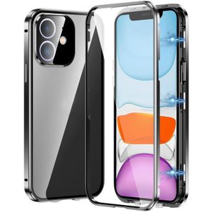 Voor iPhone 11 magnetische dubbele gesp HD gehard glas telefoonhoesje