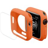 Enkay Hat-Prince Beschermende TPU Horloge Case + Full Coverage Pet Screen Protector Film voor Apple Watch Series 7 41mm (Oranje)