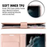 Voor Samsung Galaxy S23 Ultra 5G GOOSPERY RICH DIARY Crazy Horse Textuur lederen telefoonhoes (roze rood)