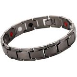 Mannen afneembare Titanium staal magnetische therapie armband sieraden (zwart)